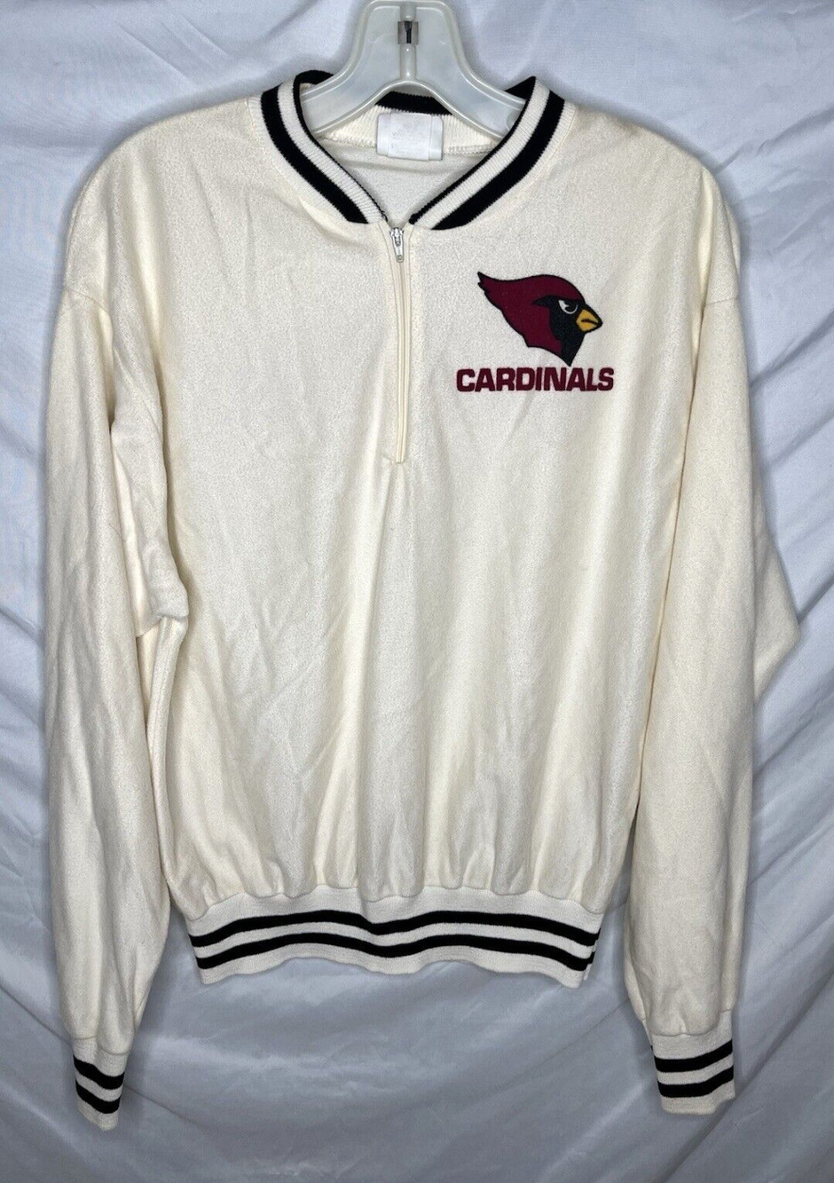 St Louis Football NFL Cardinals Quarter Zip Pullover Sweater Size Small USA 80s